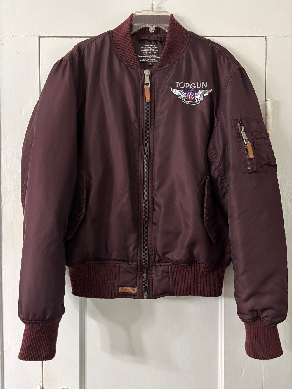 Top Gun The MA-1 Bomber Jacket in Deep Burgundy